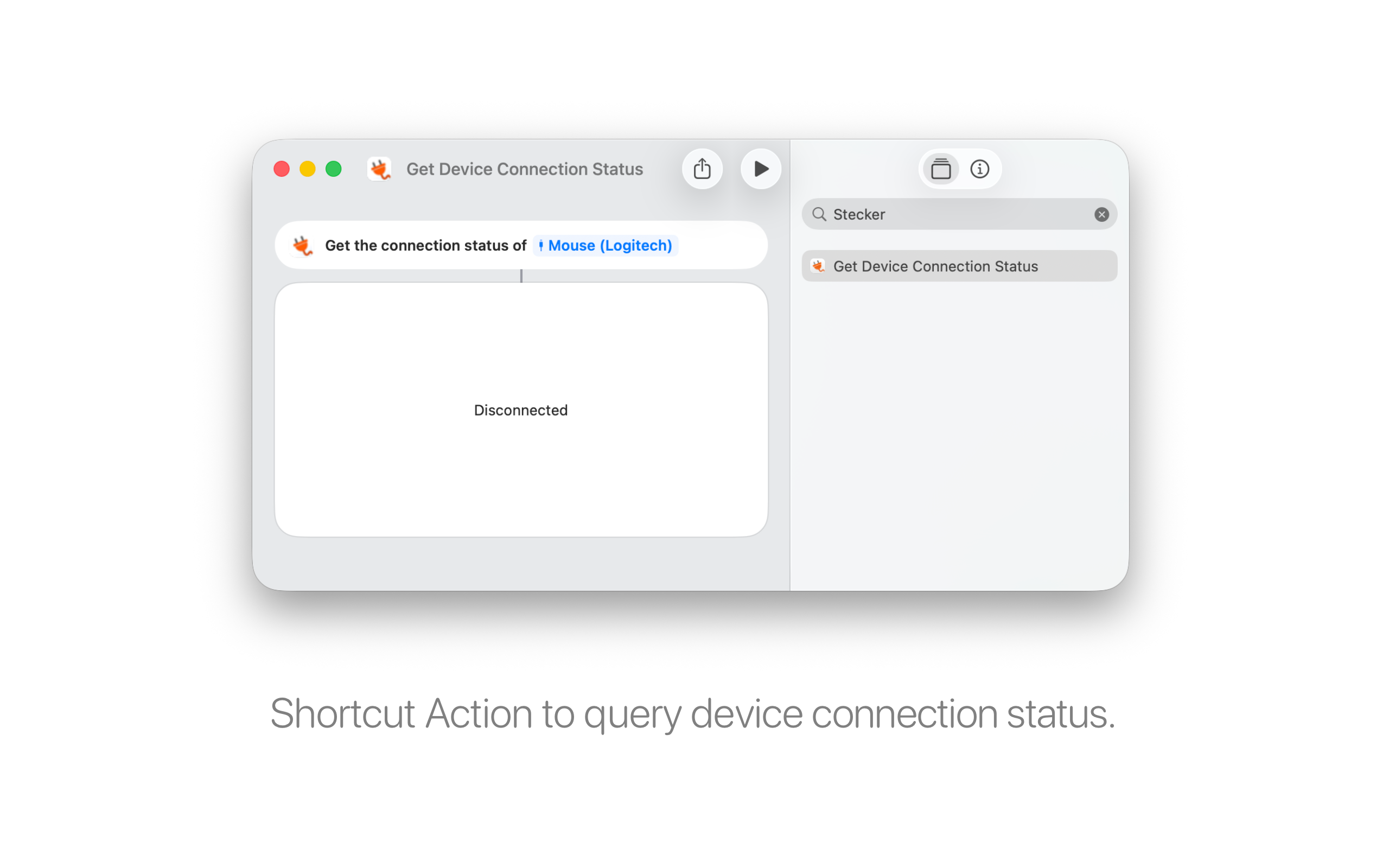Stecker App Screenshot Actions